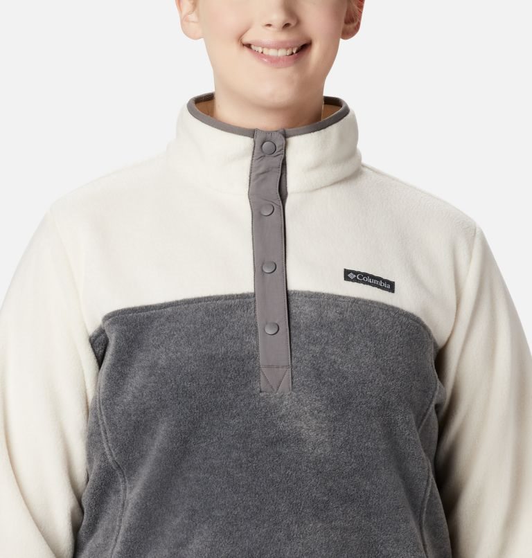 Women's Columbia Benton Springs 1/2 Snap Sweatshirts Cream / Dark Grey | Plus Size CA-C614L